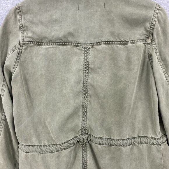 Max Jeans Jacket Women Medium Army Green Military Utility Tencel Drape - Picture 6 of 14